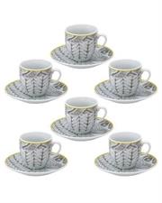 SET 6 TAZZE CAFFE' TANGERI CON PIATTO