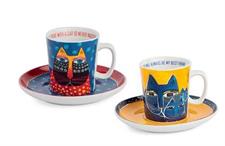 SET 2 TAZZA CAFFE' C/P L.BURCH BLU