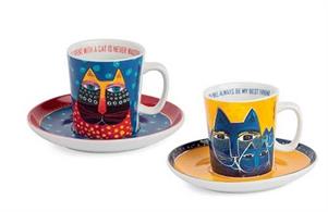 SET 2 TAZZA CAFFE' C/P L.BURCH BLU