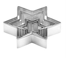 SET 6 TAGLIABISCOTTI STELLA METALLO DA 2,5 A 9