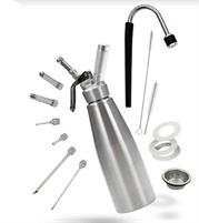 SIFONE PANNA PROFESSIONALE INOX 1LT + ACCESSORI