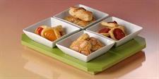 FOPPA QUADRANGOLO SET 4 PORCELLANE CON VASSOIO