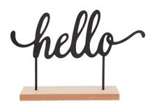 SCRITTA HELLO LEGNO E METALLO 24CM