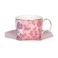 TAZZA TE' C/P TEA DELIGHT PORCELLANA ROSA 190ML
