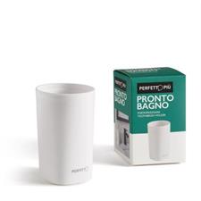 PORTASPAZZOLINI BICCHIERE BAGNO PLASTICA BIANCO