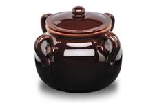 FAGIOLIERA 2MANICI CON COPERCHIO TERRACOTTA 20CM