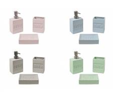 SET 3 PZ BAGNO QUADRO COLORI PASTELLO
