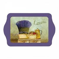 VASSOIO METALLO LAVANDA 21X14CM