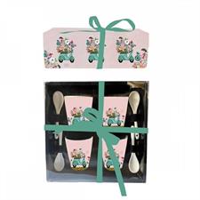 SET 4 TAZZA CAFFE' S/P CON CUCCHIAIO SCOOTER