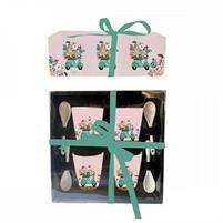 SET 4 TAZZA CAFFE' S/P CON CUCCHIAIO SCOOTER