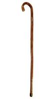 BASTONE LEGNO MANICO CURVO PUNTALE GOMMA H89CM