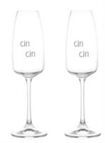 SET 2 CALICE FLUTE SD 29CL CIN CIN