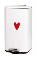 PATTUMIERA CUCINA SD 20LT CUORE ROSSO, BIANCA