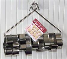 SET 9 TAGLIABISCOTTI NATALE METALLO CON ANELLO