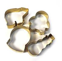 SET 4 TAGLIABISCOTTI NATALE INOX DORATO