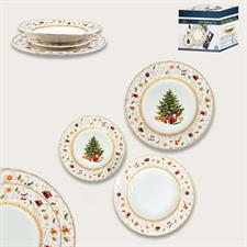 SERVIZIO TAVOLA 18PZ NATALE ALBERO ORO