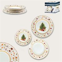 SERVIZIO TAVOLA 18PZ NATALE ALBERO ORO