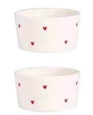 SET 2 COPPETTE TAPPEZZERIA CUORI ROSSI