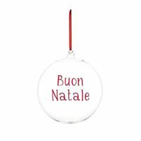PALLINA 20CM BUON NATALE ROSSO