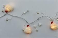 10 CAPPELLINI LANA AVORIO 10 LED LUCE CALDA