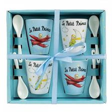 SET 4 TAZZA CAFFE' S/P CON CUCCHIAIO P. PRINCIPE