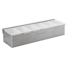PORTACONDIMENTI 6 SCOMPARTI INOX 47X16XH.10CM