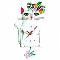 OROLOGIO PARETE GATTO BIANCO 35X18