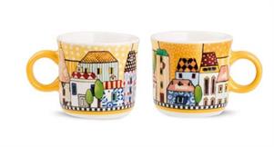 SET 2 TAZZA CAFFE' SENZA PIATTO PAESE MIO GIALLO