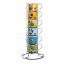 SET 6 TAZZA CAFFE' SENZA PIATTO E APPENDINO