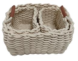 TRIS CESTINO CORDA BEIGE 35X30X17 25X17X15H