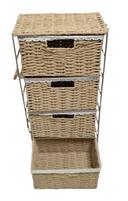 MOBILETTO CORDA BEIGE 4 CASSETTI 34X23X74H
