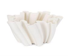 VASO FIORI PLISSE' BIANCO 34X15