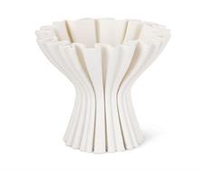VASO FIORI ALZATA PLISSE' BIANCO 25X22