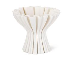 VASO FIORI ALZATA PLISSE' BIANCO 25X22