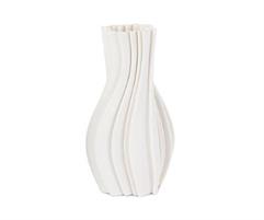 VASO FIORI PLISSE' BIANCO ANFORA 17X30