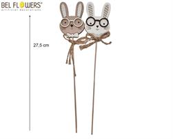 FACCIA CONIGLIO CON STECCHINO H27.5CM PASQUA
