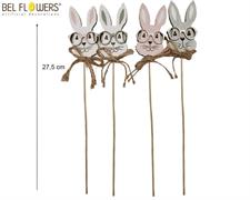 FACCIA CONIGLIO CON STECCHINO H27.5CM PASQUA
