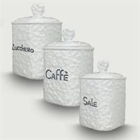 SET 3 BARATTOLO CERAMICA SALE ZUCCHERO CAFFE'