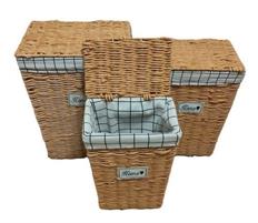 TRIS PORTABIANCHERIA CORDA BEIGE 40X30X54H
