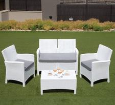 SET GIARDINO MALAGA 4PZ RATTAN BIANCO