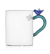 TAZZA MUG VETRO CON UCCELLINO