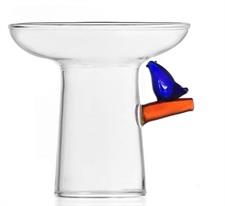 PORTAUOVO VETRO UCCELLINO BLU