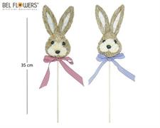 FACCIA CONIGLIO IMPAGLIATO BASTONCINO H35CM