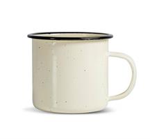 BICCHIEROTTO SMALTO BEIGE PICCHIOLATO D.9XH.8CM