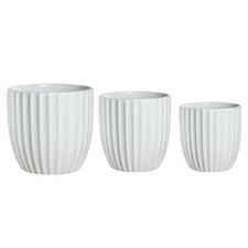 TRIS PORTAVASO CERAMICA BIANCO 19/16/14CM