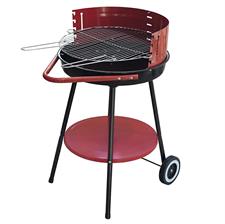 BBQ GRILL ROSSO TONDO C/RUOTE 51X84.5CM