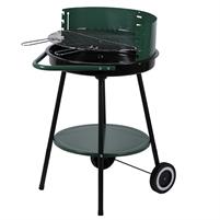 BBQ GRILL VERDE TONDO C/RUOTE 51X84.5CM