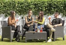 SET GIARDINO MALAGA 4PZ RATTAN GRIGIO