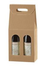 ASTUCCIO 2 BOTTIGLIE CARTONE RIGATO MARRONE