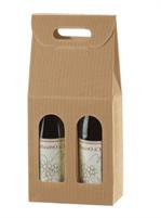 ASTUCCIO 2 BOTTIGLIE CARTONE RIGATO MARRONE